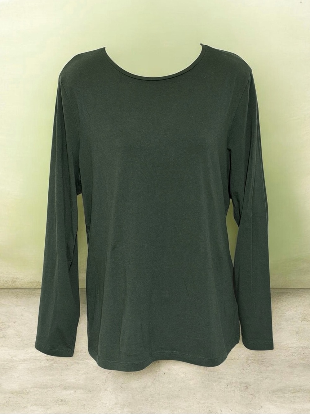 Jones New York Forest Green Long-Sleeve Crewneck Top